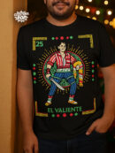 Playera Negra “El Valiente” – Inspiración Lotería Mexicana